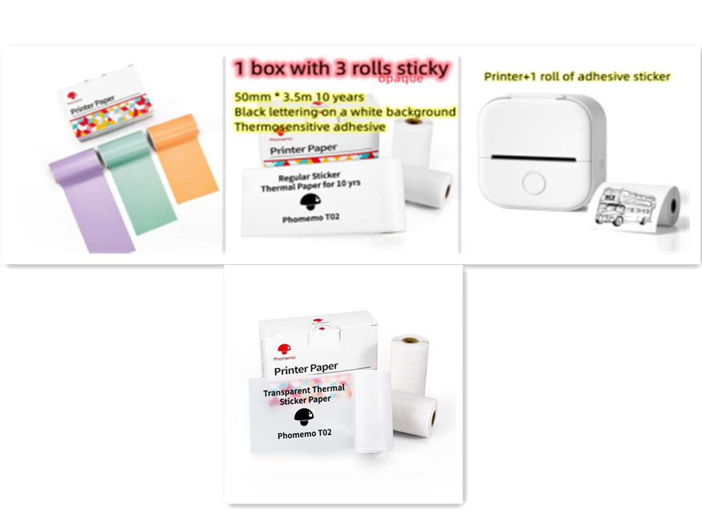 Portable Mini Thermal Label Printer Home Photo Printer Student Question Printer Bluetooth-compatible Mini Label Printer Price Tag