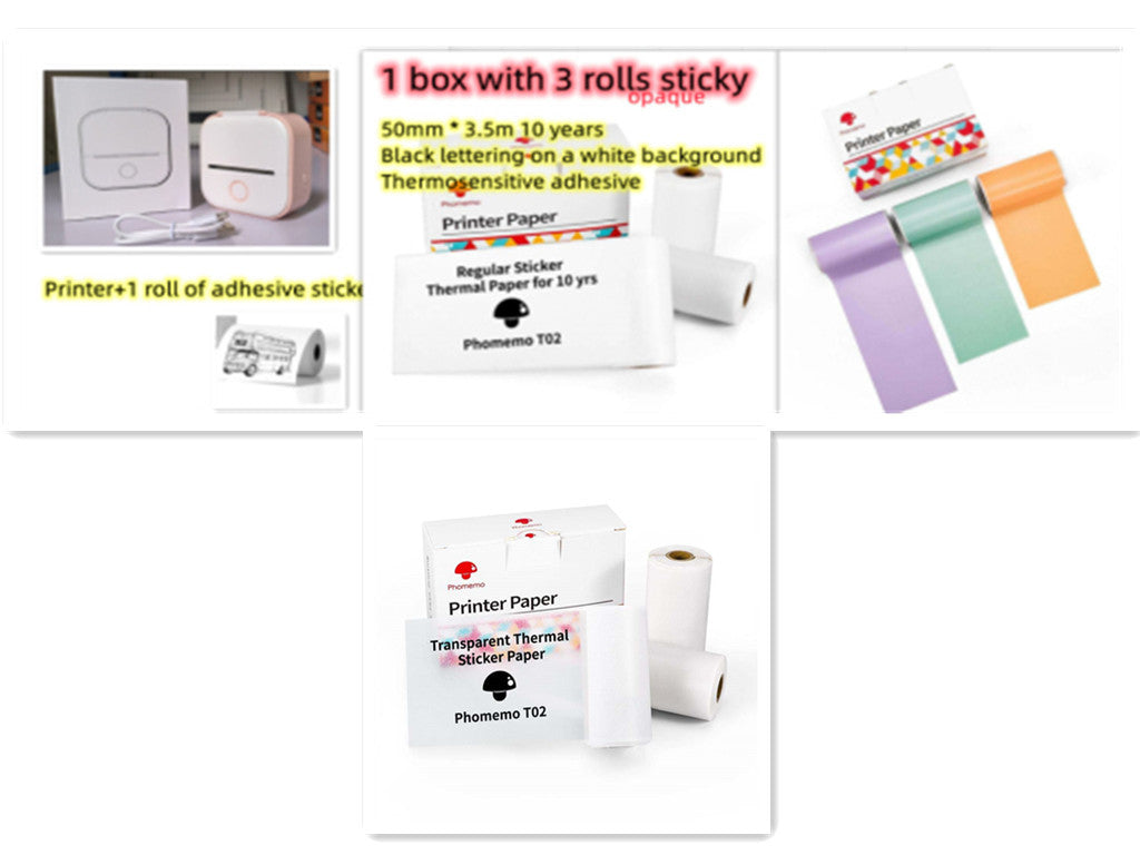 Portable Mini Thermal Label Printer Home Photo Printer Student Question Printer Bluetooth-compatible Mini Label Printer Price Tag