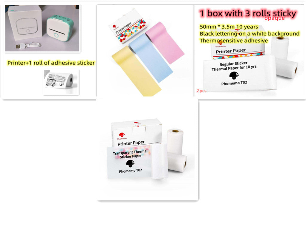 Portable Mini Thermal Label Printer Home Photo Printer Student Question Printer Bluetooth-compatible Mini Label Printer Price Tag